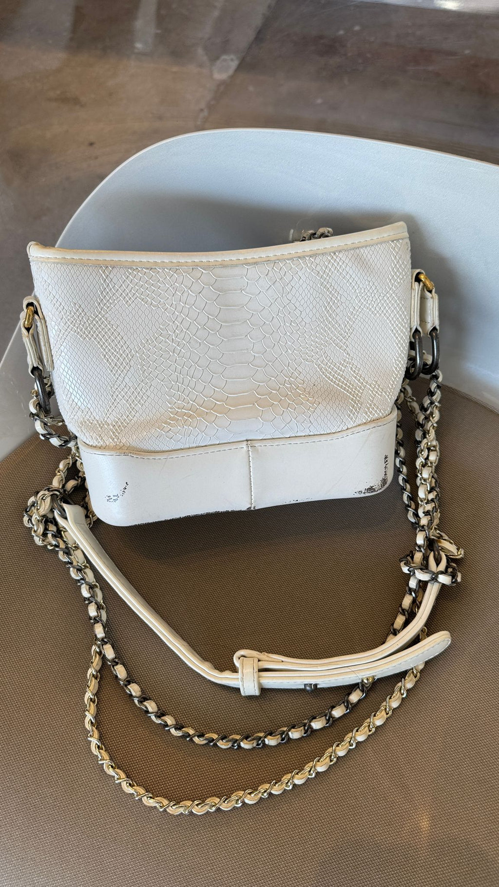 Chanel Python Gabrielle Hobo Omuz Çantası