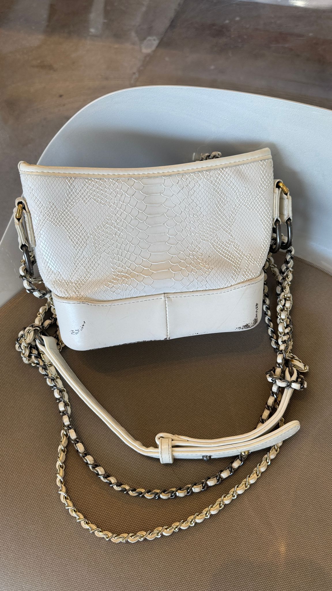 Chanel Python Gabrielle Hobo Omuz Çantası