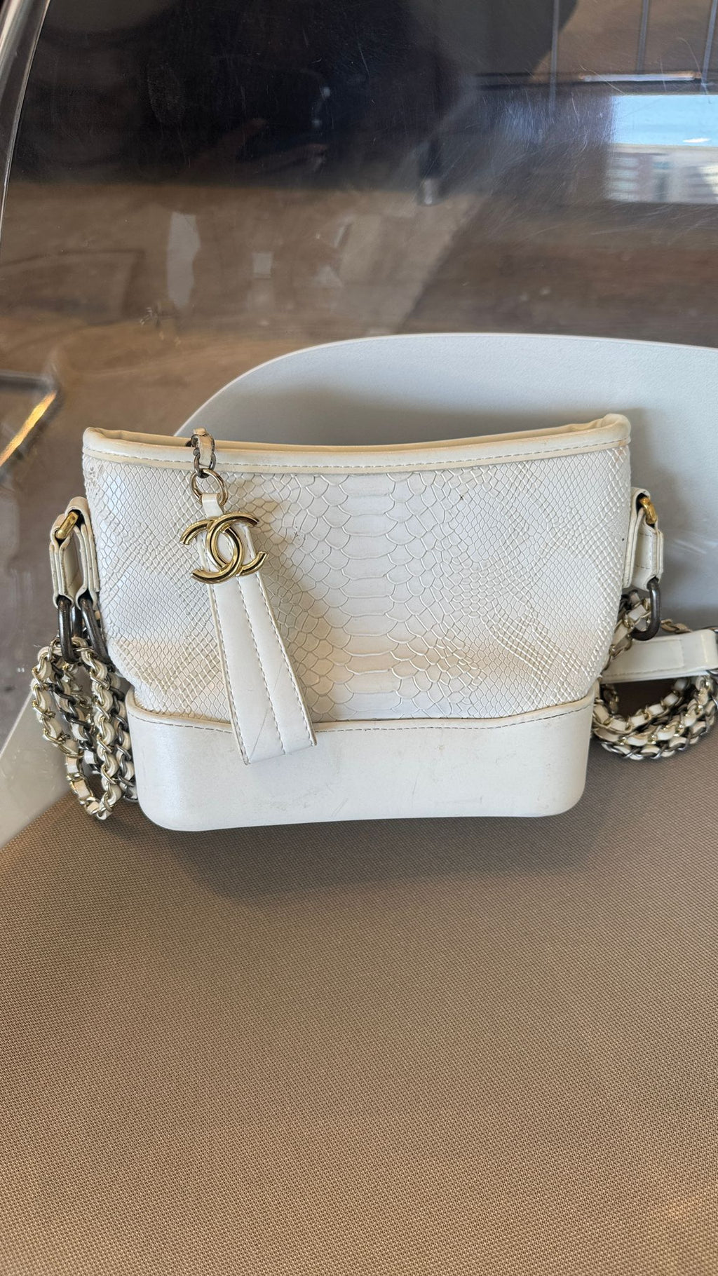 Chanel Python Gabrielle Hobo Omuz Çantası