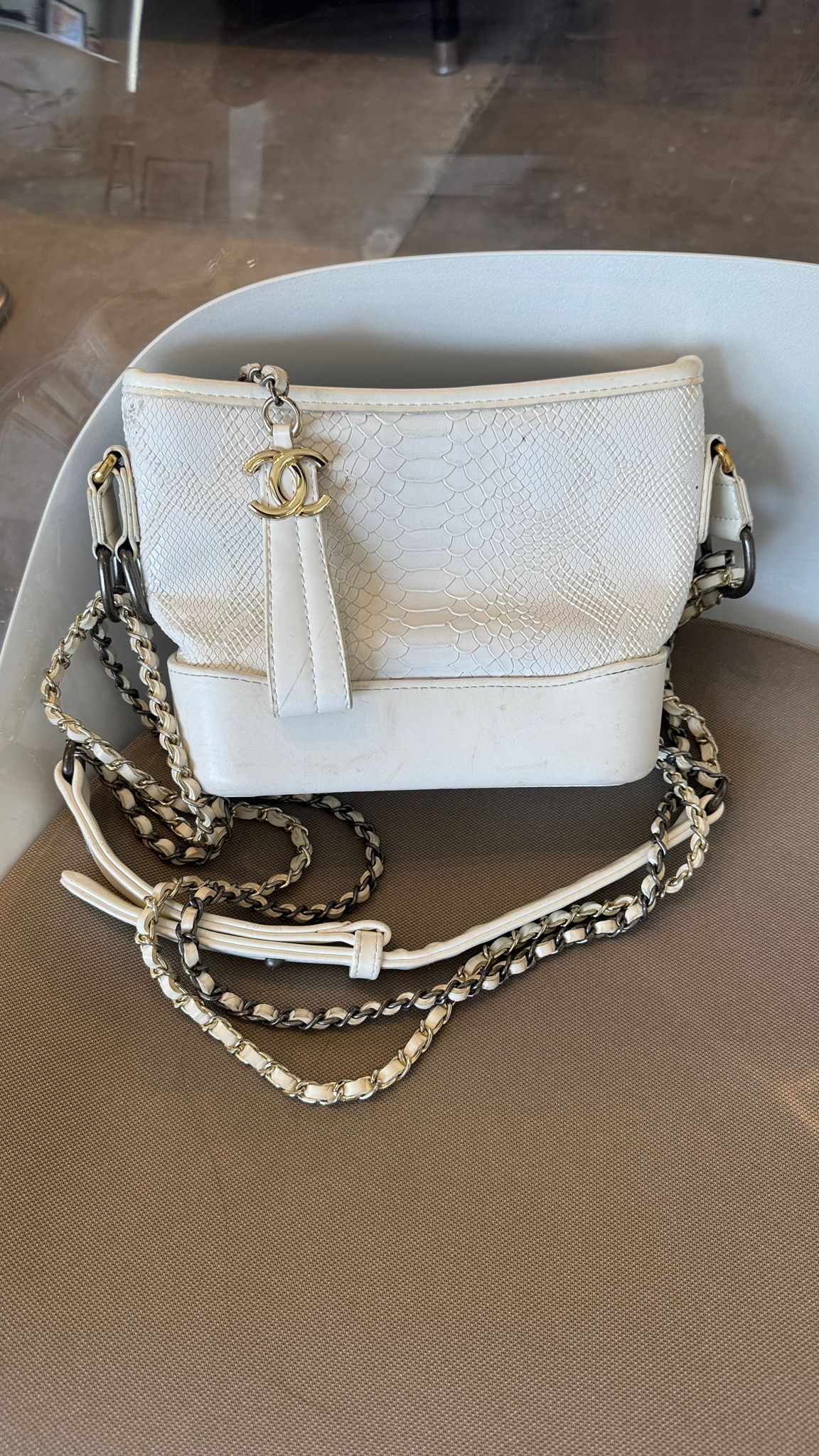 Chanel Python Gabrielle Hobo Omuz Çantası